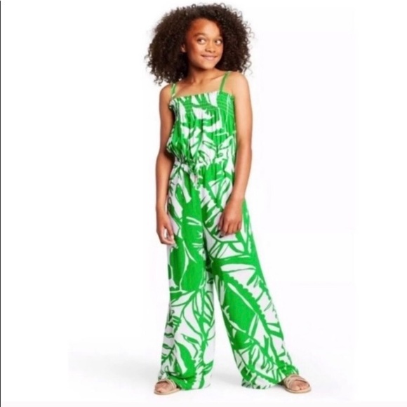 Lilly Pulitzer Other - Lilly Pulitzer green /white kids jumpsuit SZ xL